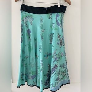 Vintage-inspired Tibi silk Bermuda circle skirt